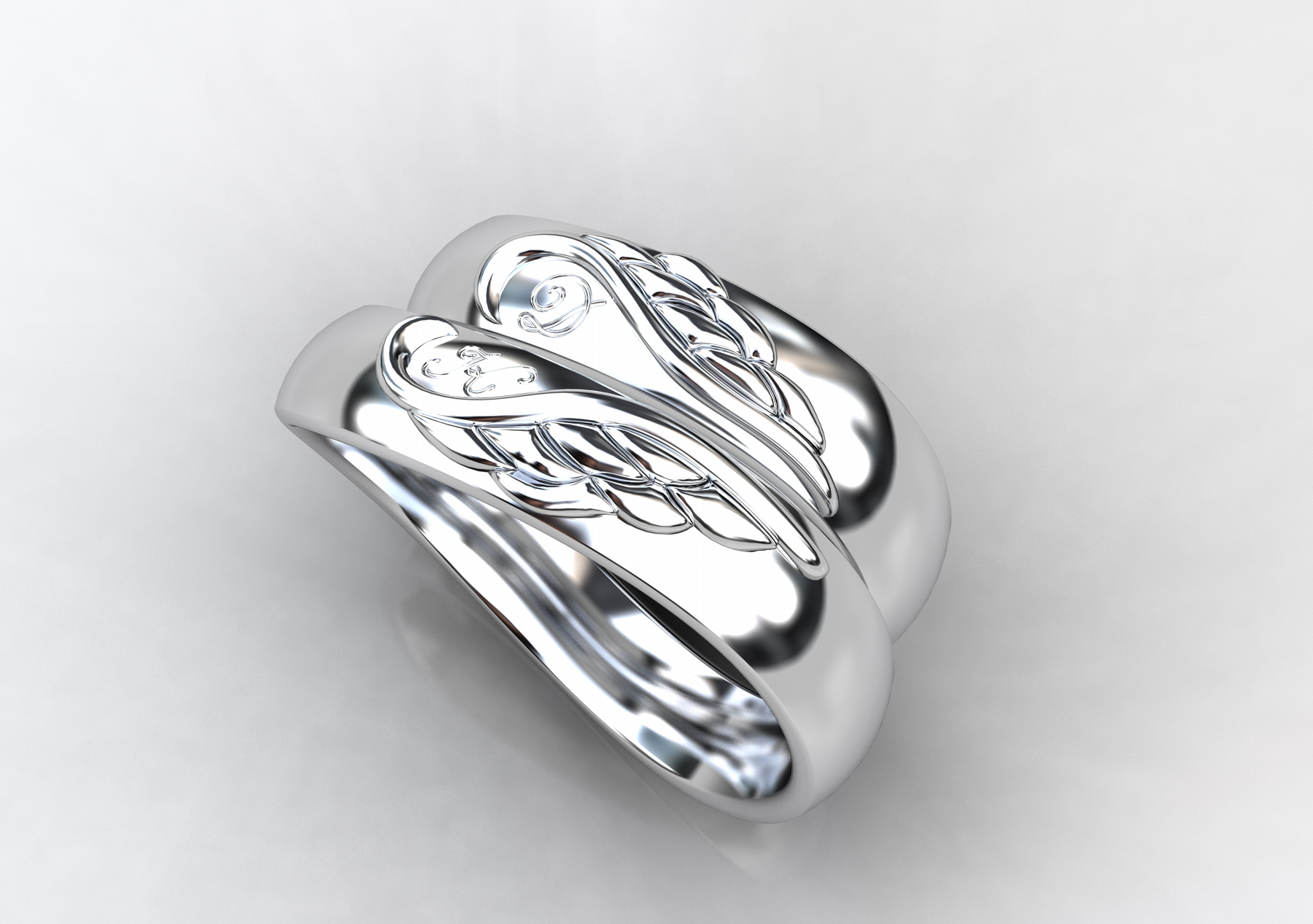 結婚指輪はオーダーで天使の羽モチーフでお創りしました。 | オーダー指輪1000の想い