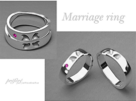 四つ葉のクローバーのマリッジリング（結婚指輪）のモデル型