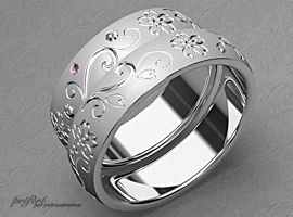 結婚指輪　桜　イメージＣＧ