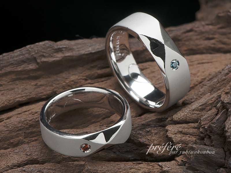 結婚指輪はオーダーメイドでカッコいいシンプルなデザイン