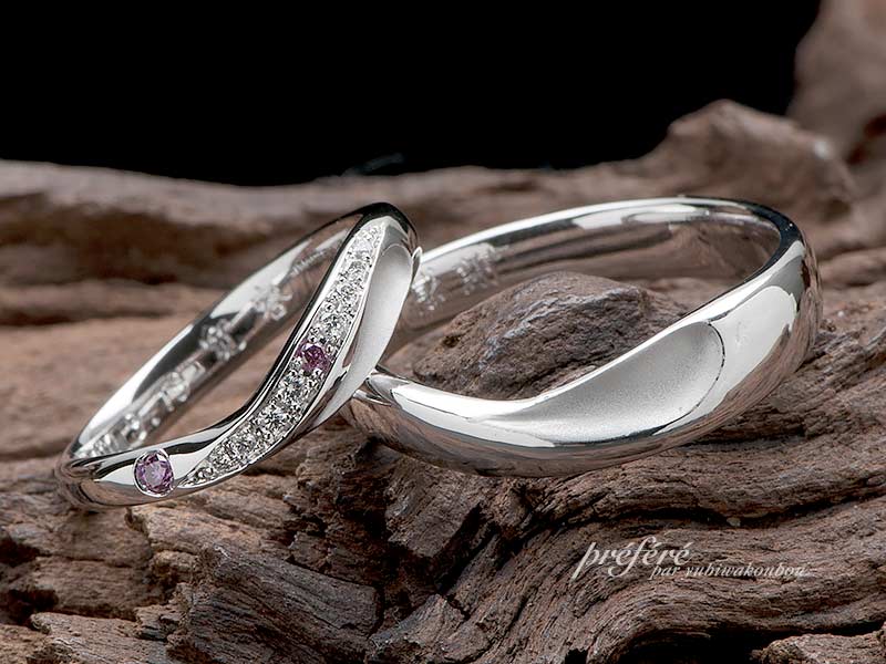 結婚指輪はオーダーメイドでハートモチーフになるデザイン