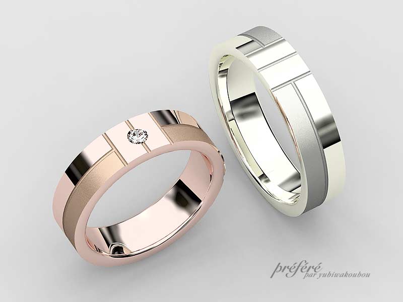 結婚指輪はオーダーでＬＯＶＥなお二人のイニシャルデザイン