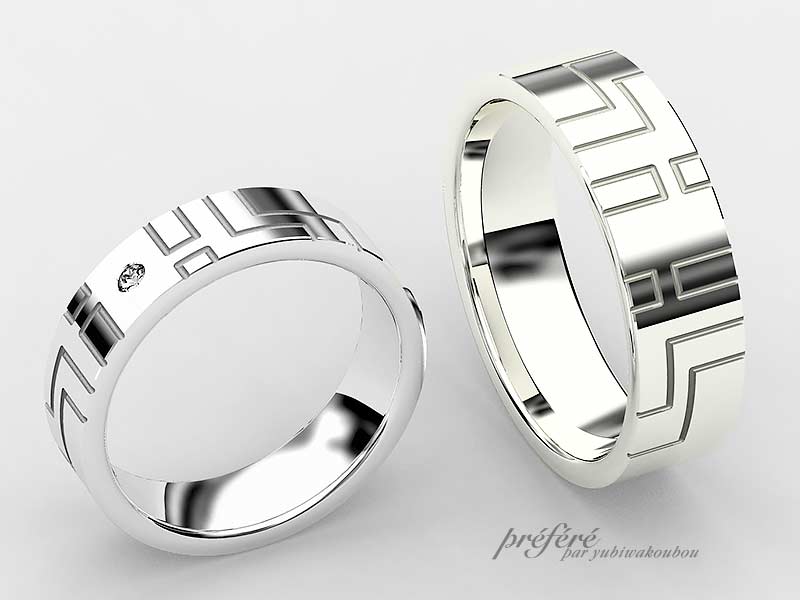 結婚指輪はオーダーメイドでおしゃれなイニシャルデザイン