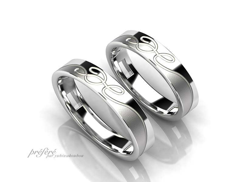 ユニークな結婚指輪はアメリカからのオーダーメイド