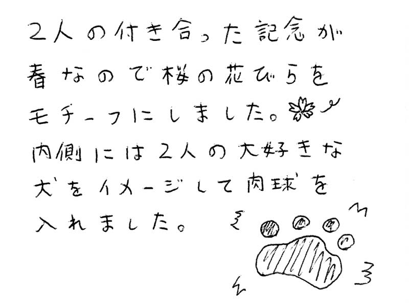 マリッジリングをお創り頂いたお客様のコメント