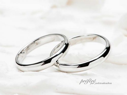シンプルデザインの結婚指輪をオーダーメイド