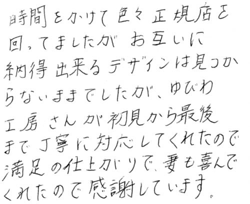 結婚指輪をオーダーしたお二人からのコメント