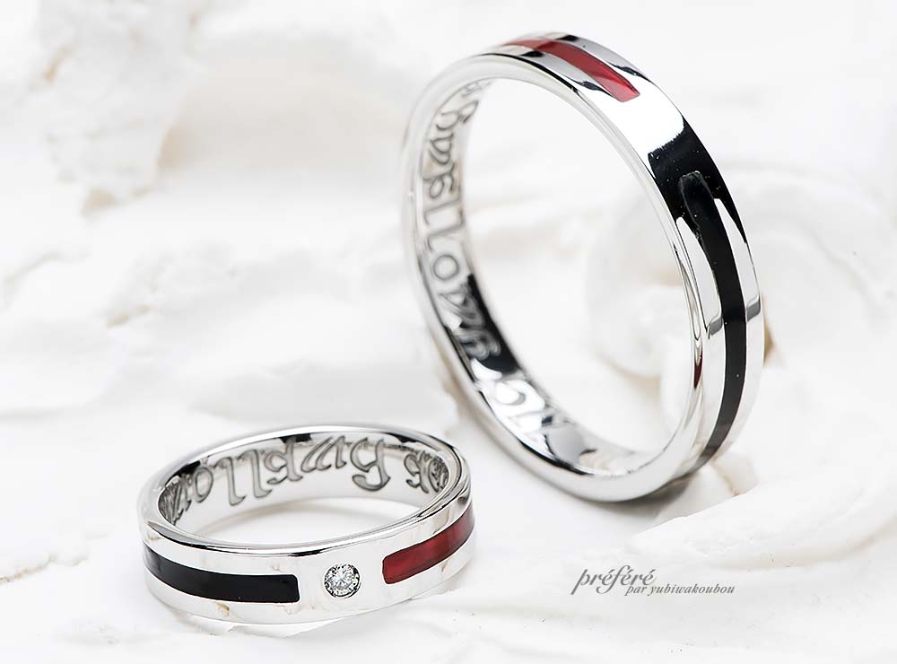 赤と黒の結婚指輪オーダー