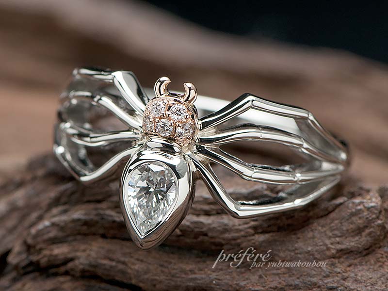 蜘蛛モチーフの婚約指輪（エンゲージリング）はオーダーメイドでプロポーズ。