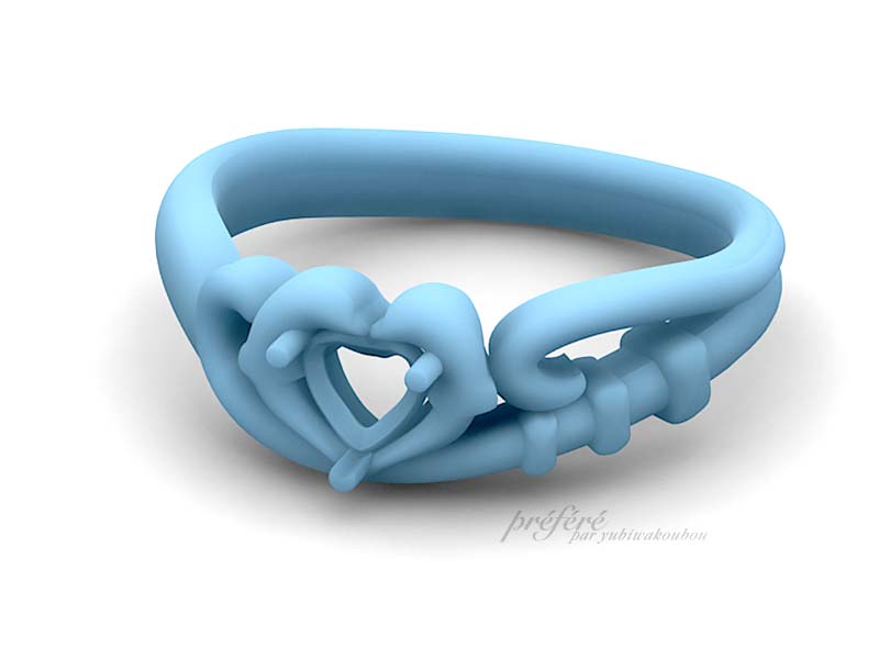  イルカ＆トランペット婚約指輪のモデル
