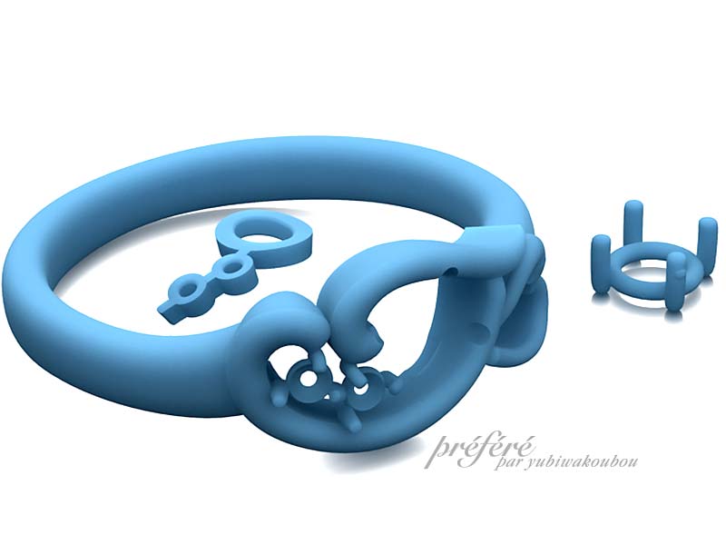 イニシヤルモチーフの婚約指輪のモデル