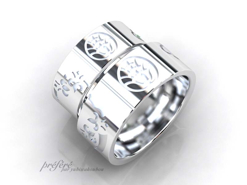 結婚指輪オーダー 四つ葉,結婚指輪オーダー 家紋