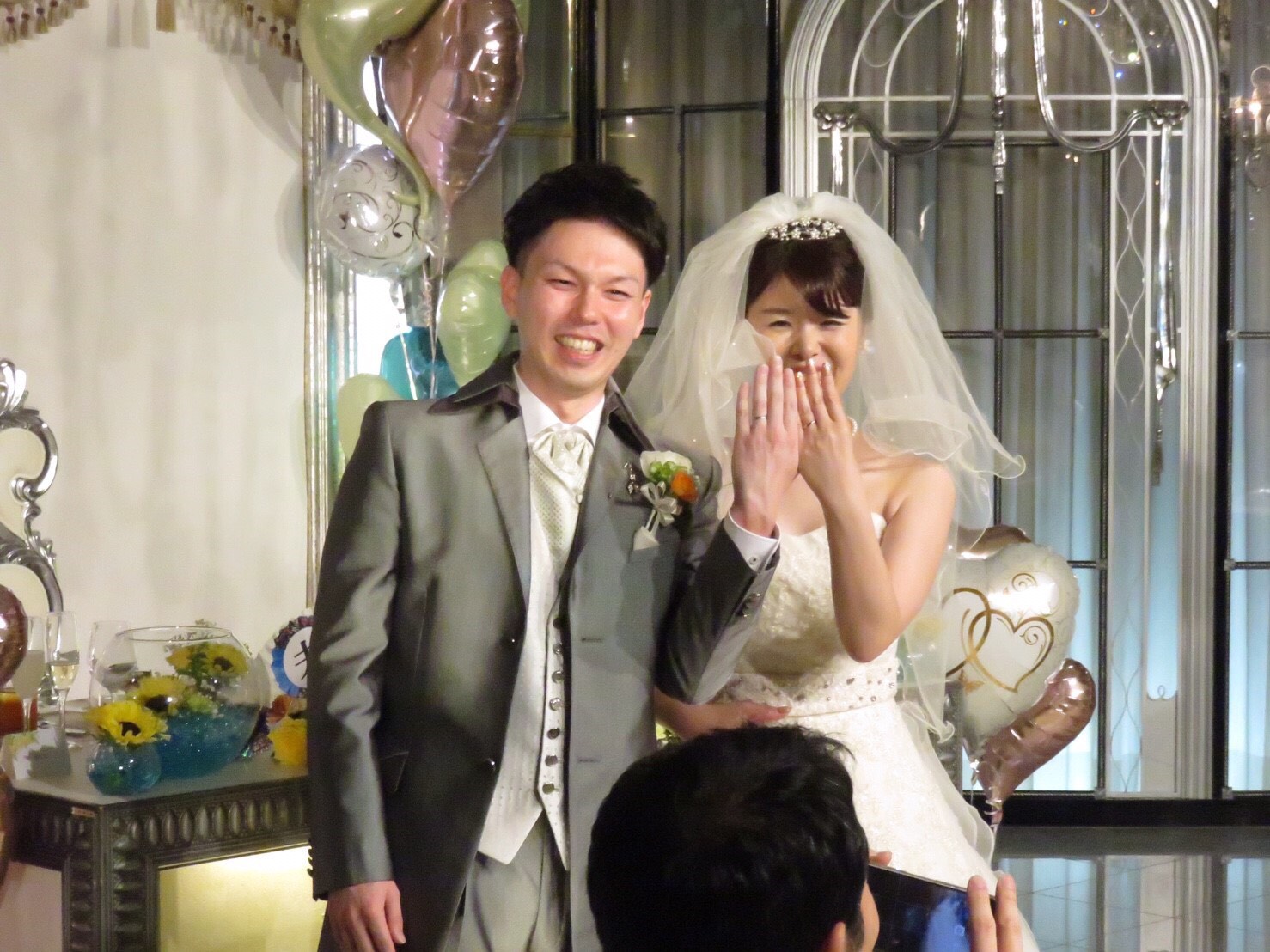 お二人で手作り体験した結婚指輪の披露