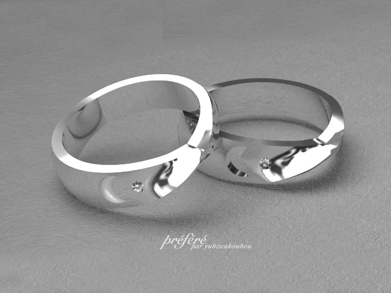 メビウスの輪をモチーフにしたオーダーメイドのマリッジリング（結婚指輪）が完成しました