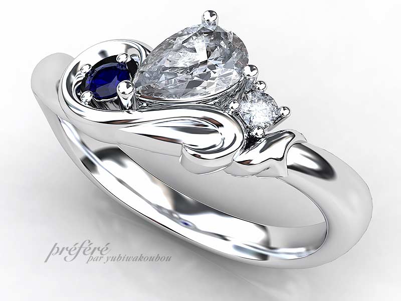 オーダーメイドでお創りする婚約指輪のデザインには彼の想いが込められます