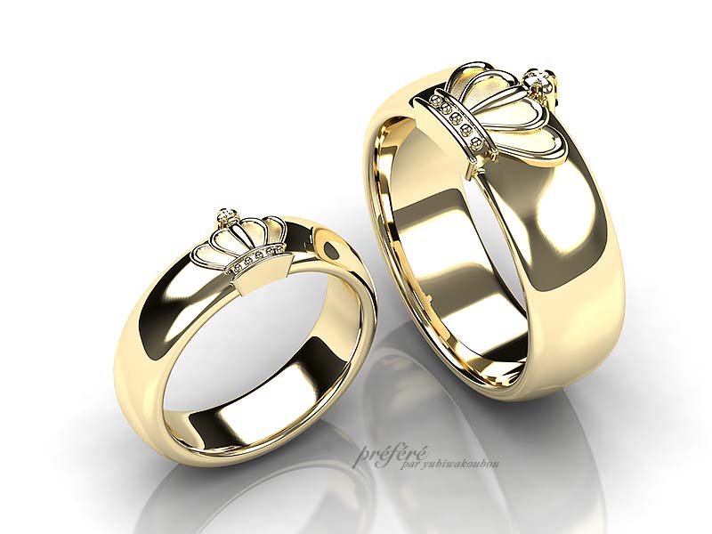 オーダーメイドの結婚指輪は王冠モチーフでお創りします。