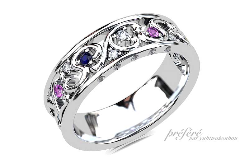 結婚10周年記念の指輪は家族のイニシャルを入れてオーダーメイド