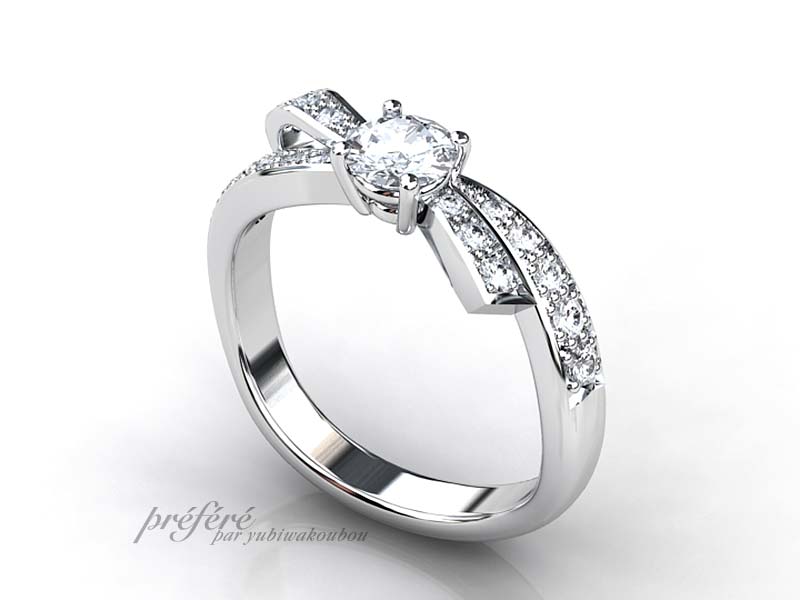 婚約指輪のオーダーメイドはリボンモチーフでプロポーズ