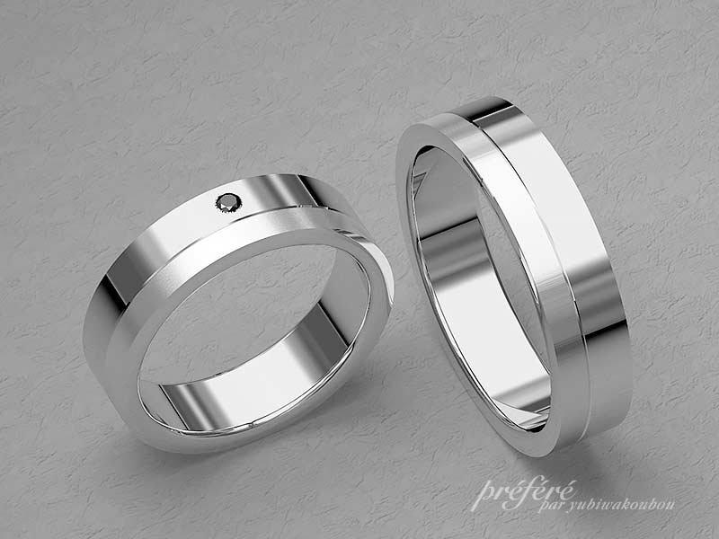 シンプルなオーダーメイドマリッジリング（結婚指輪）のイメージ画