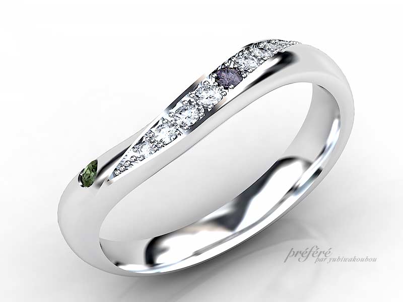 結婚１０年目に１０個のダイヤモンドを留めたスイートテンリングをプレゼント