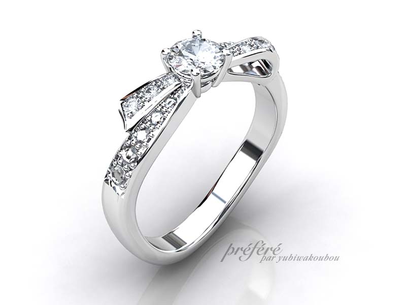 婚約指輪のオーダーメイドはリボンモチーフでプロポーズ