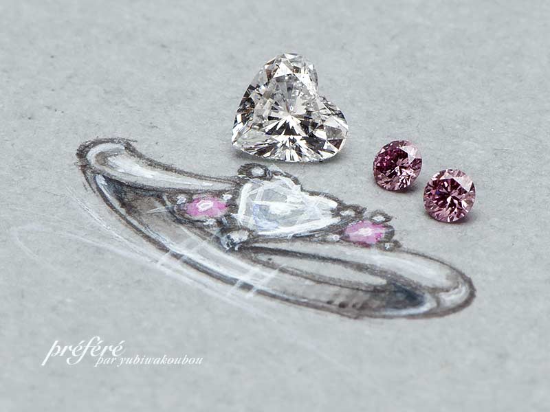ハートダイヤを入れたシンプルな婚約指輪でサプライズ　イメージ画