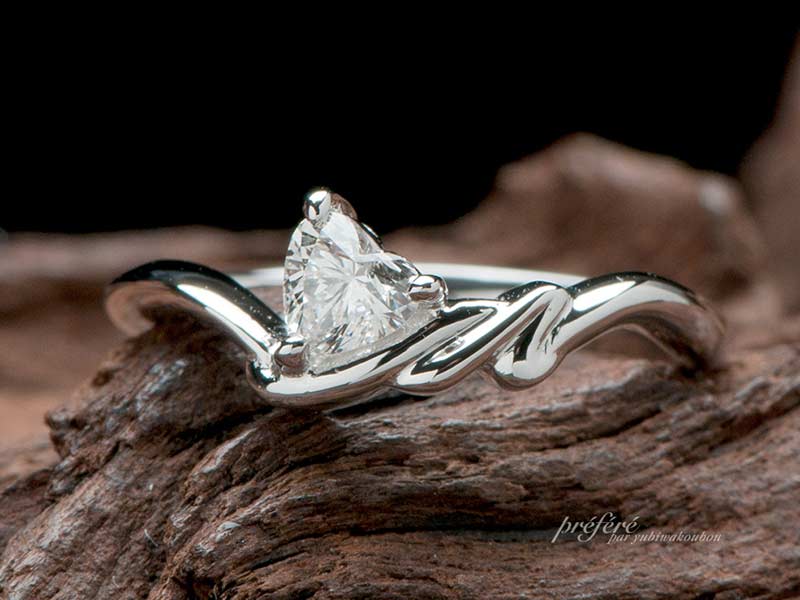 結婚指輪はオーダーメイドで 婚約指輪と一緒に着けるセットリング