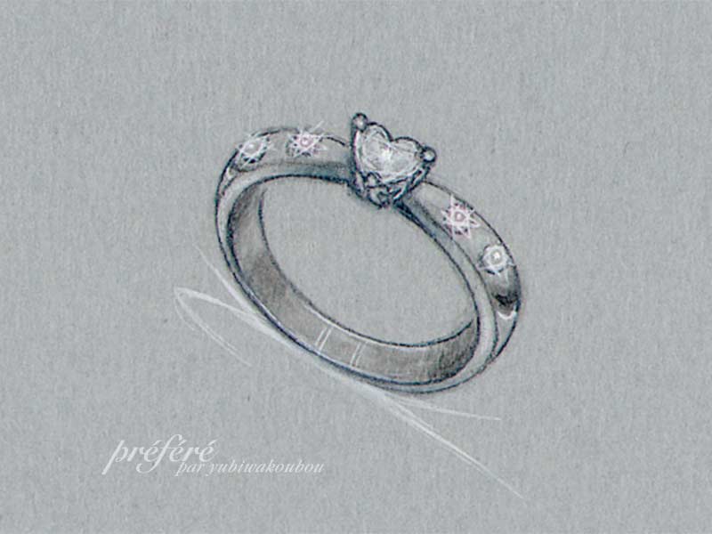 婚約指輪のオーダーはキュートなハートダイヤと共にプロポーズ イメージ画