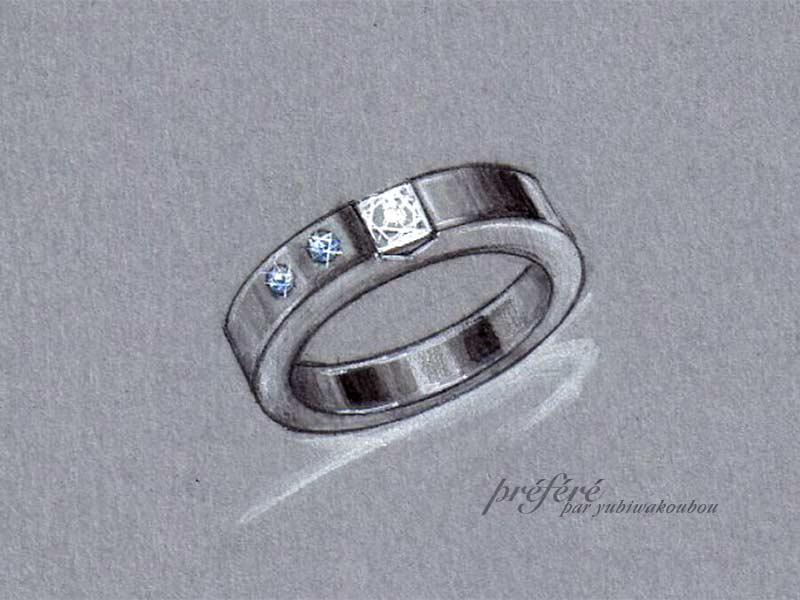 婚約指輪はオーダーメイドでプロポーズの言葉とサプライズプレゼント デザイン画