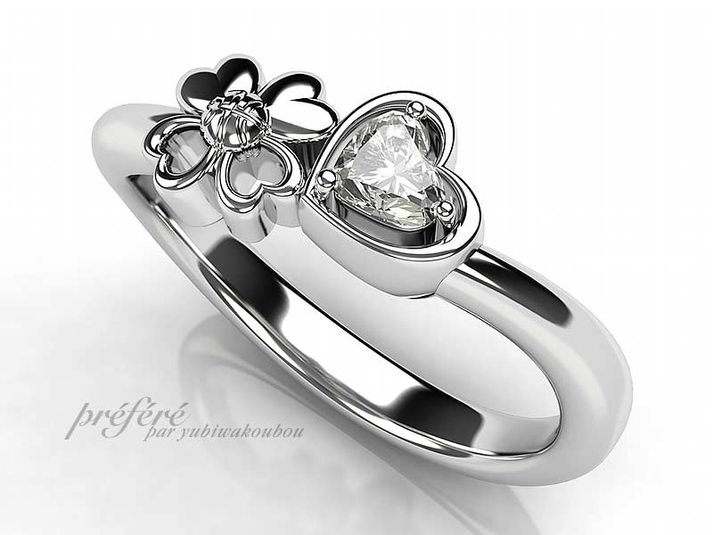 プロポーズの婚約指輪はハサミとバスケットボールのデザインでオーダーメイド　CG