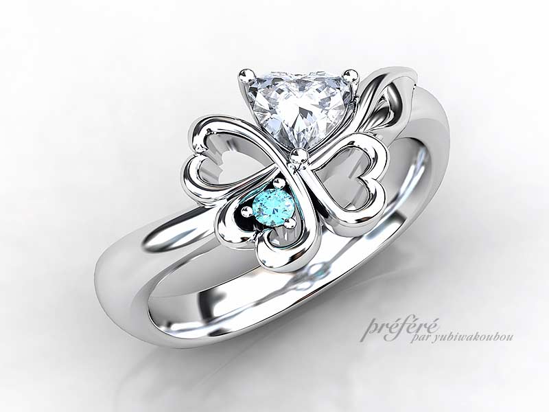オーダーメイドの婚約指輪は「幸せになろうね」のモチーフを入れてプロポーズ CG