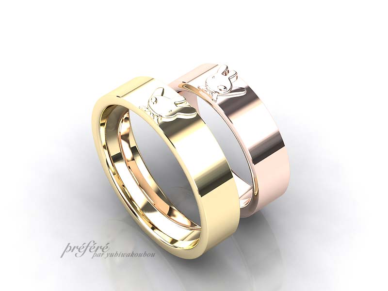 結婚指輪オーダー うさぎ,結婚指輪リサガスタイプ