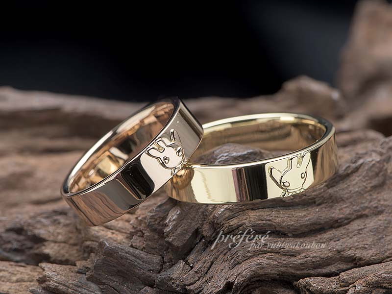 結婚指輪オーダー うさぎ,結婚指輪 リサガスタイプ