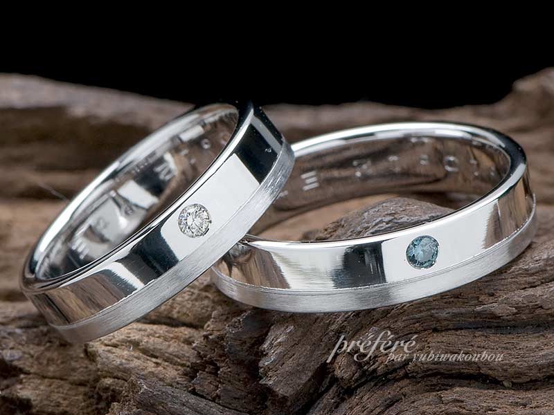 とてもシンプルな中にお二人の想いを込めたオーダーメイドの結婚指輪
