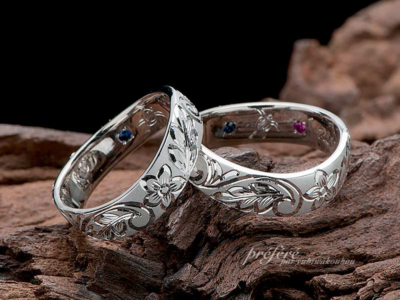結婚指輪はハワイアンジュエリーデザインでオーダーメイド