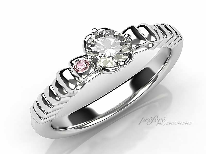 婚約指輪は、お持ちのダイヤを使用して二人の想いでオーダーメイド　CG