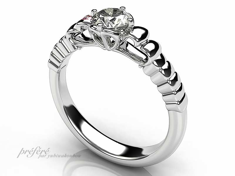 婚約指輪は、お持ちのダイヤを使用して二人の想いでオーダーでダイヤリメイク　CG