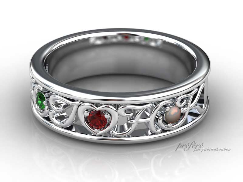 いい夫婦の日にご結婚10周年記念のオーダーメイドの指輪をプレゼント CG