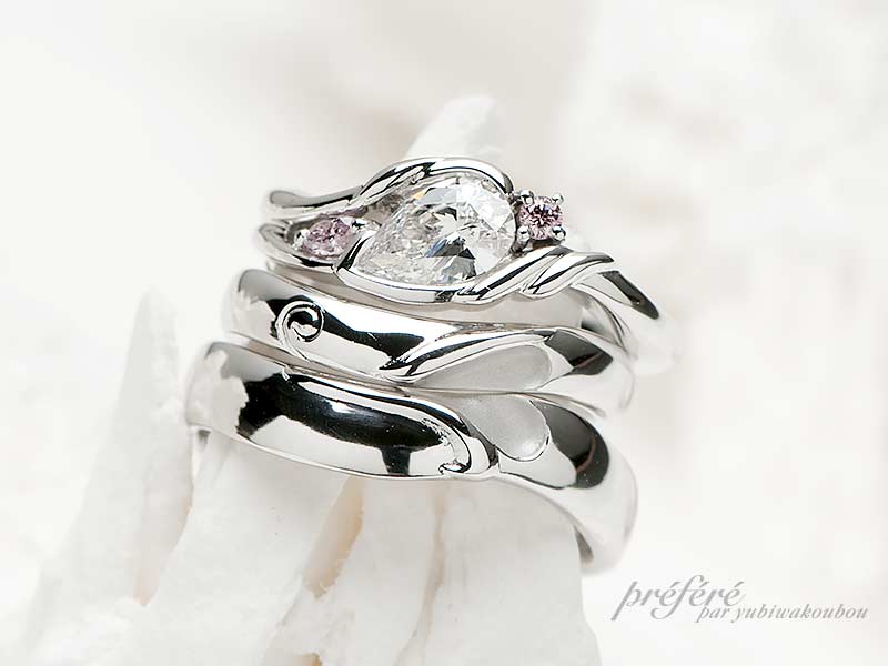 婚約指輪と結婚指輪のセットはオーダーメイドでおしゃれなセットリング