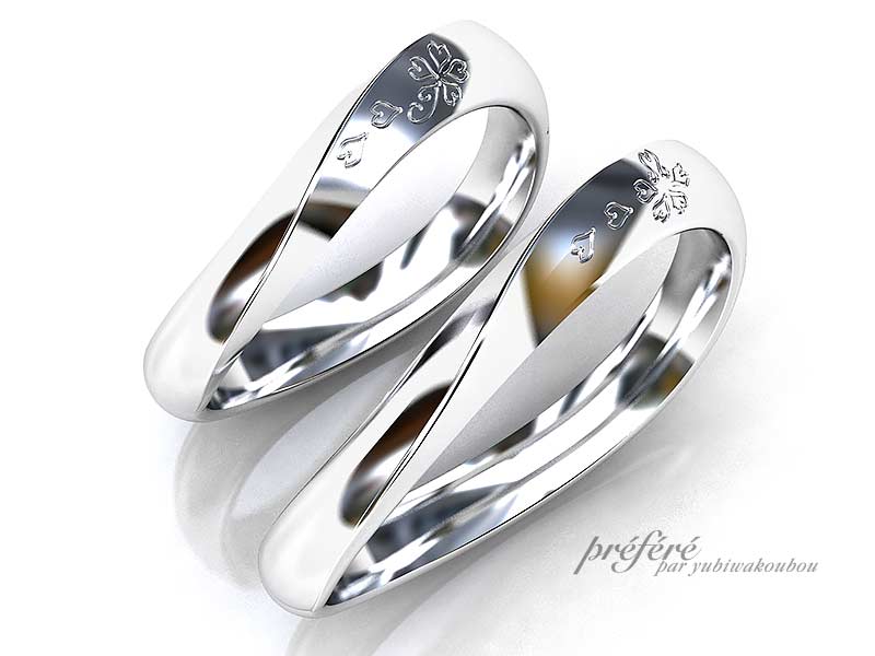 結婚指輪はオーダーメイドで桜モチーフのシンプル形状