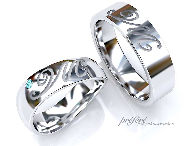 結婚指輪（マリッジリング）はオーダーメイドで仲良しイニシャルデザイン