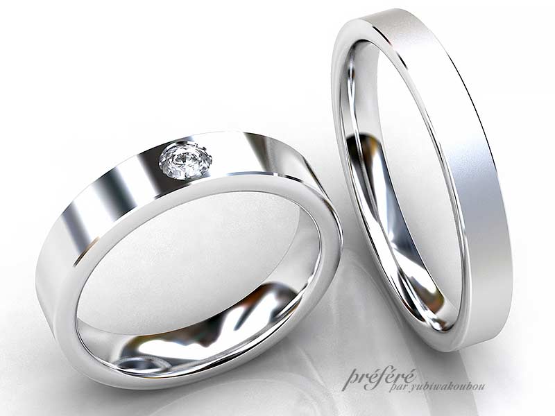 こだわりの結婚指輪はシンプルなデザインのオーダーメイド