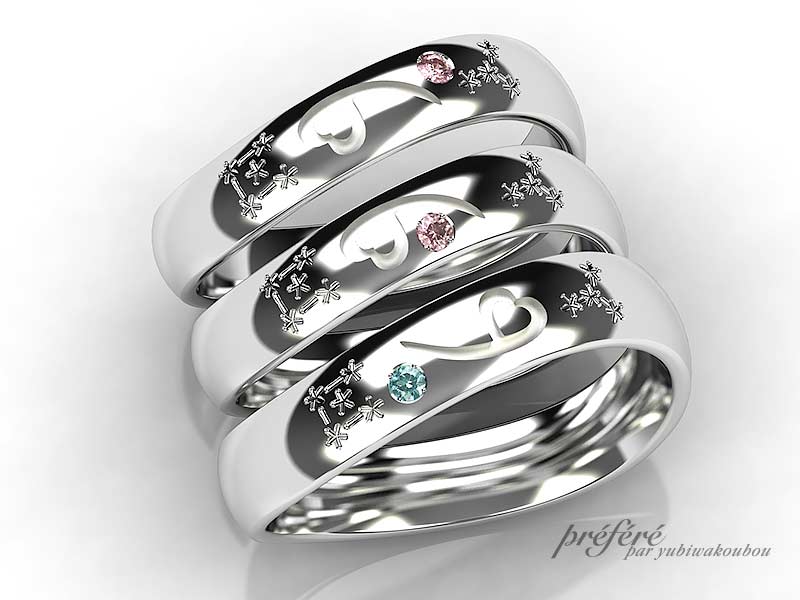 結婚指輪はオーダーメイドで星座をモチーフにお創りします