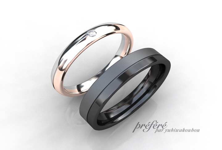 結婚指輪のオーダーはブラックリングとコンビリング