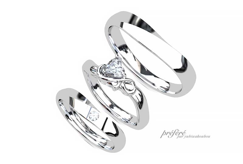 結婚指輪と婚約指輪はセットリングでオーダーメイド