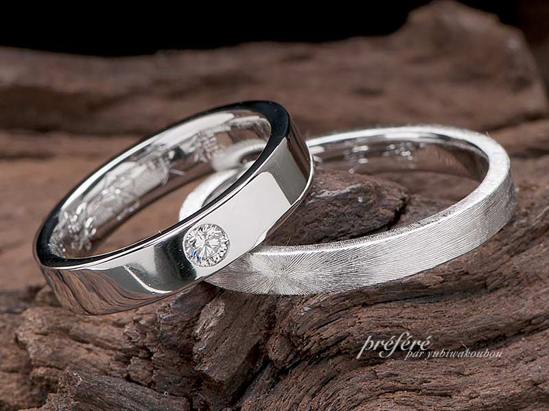 こだわりの結婚指輪はシンプルなデザインのオーダーメイド