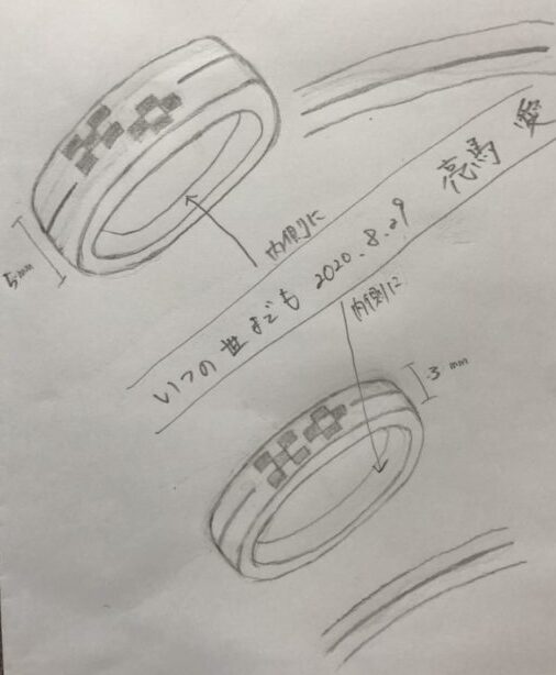 ミンサー柄の結婚指輪のイメージ