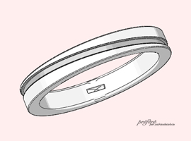 結婚指輪　オーダーメイド　手のひら側のデザイン