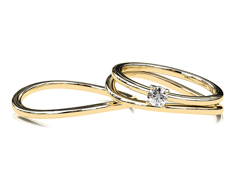 イエローゴールド素材の婚約指輪と結婚指輪