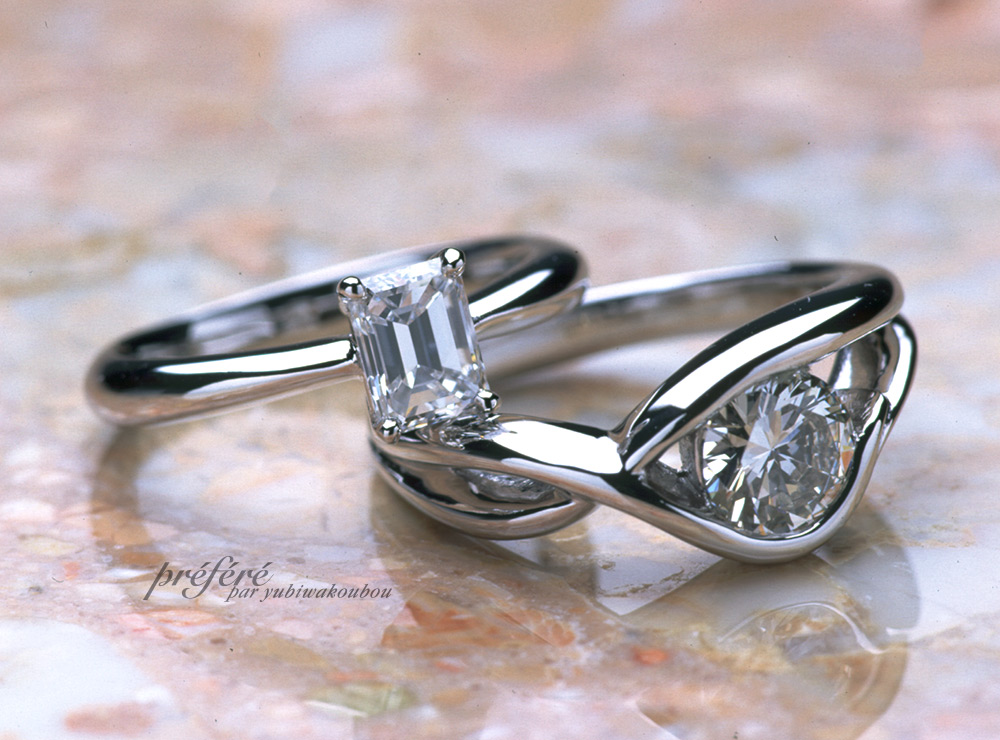 バケットダイヤの婚約指輪はオーダーメイドでシンプルに｜結婚指輪・婚約指輪はオーダーメイド専門のしあわせ指輪工房で